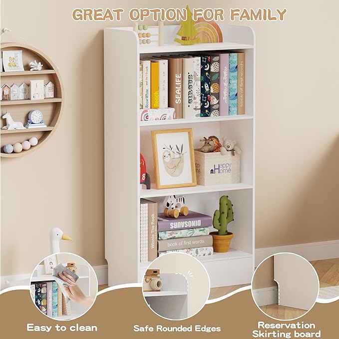 Lkeiyay Montessori Toy Shelf, 4-Tier Kids Storage Organizer, Kid Book Shlef - Image 5