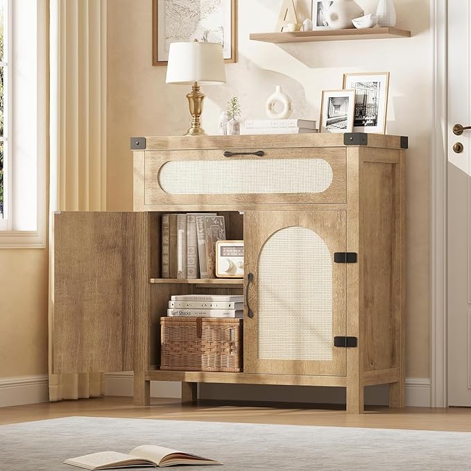 Garvee 29.9'' Small Rattan Buffet Cabinet by Garvee