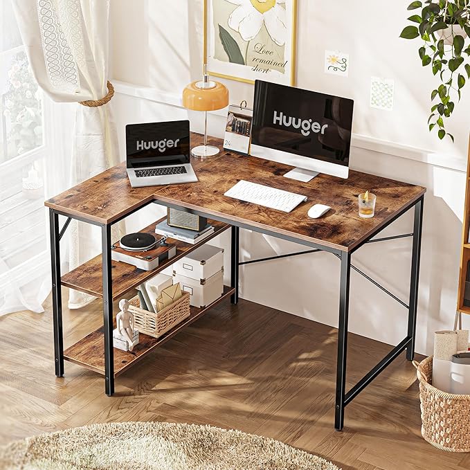 Huuger L Shaped Desk, 39 Inches Computer Desk - Image 2