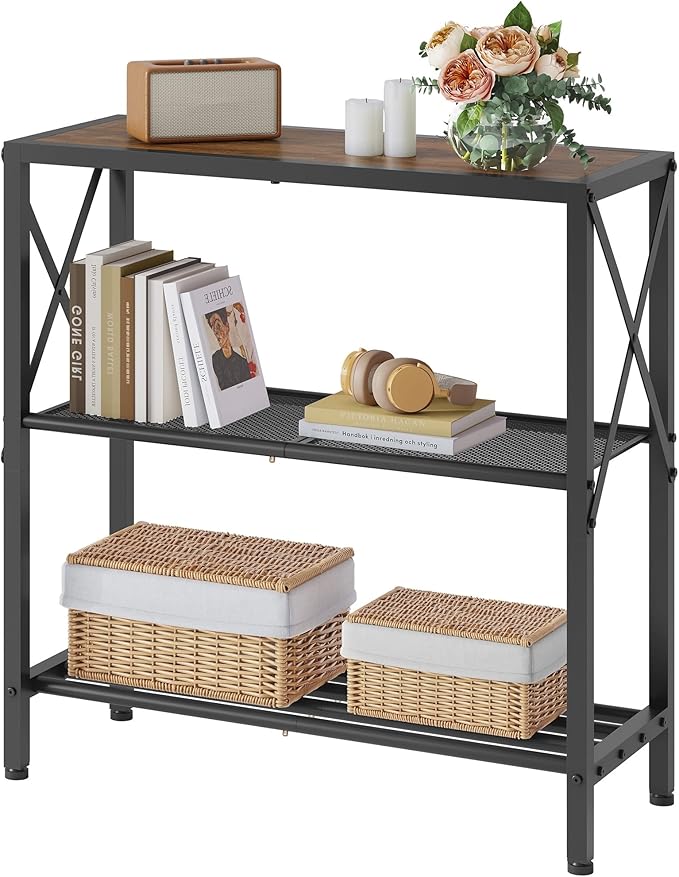 Hoctieon Industrial Console Table, 3-Tier Entryway Tables, Metal Frame by Hoctieon