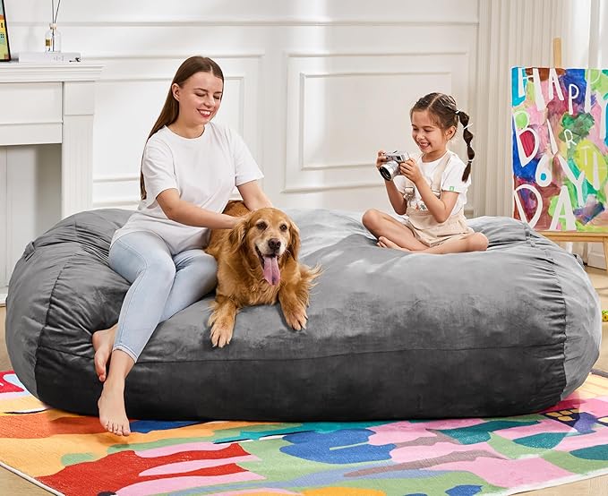 Hobestluk 6FT Bean Bag Chair Large Beanbag Lounger - Image 3