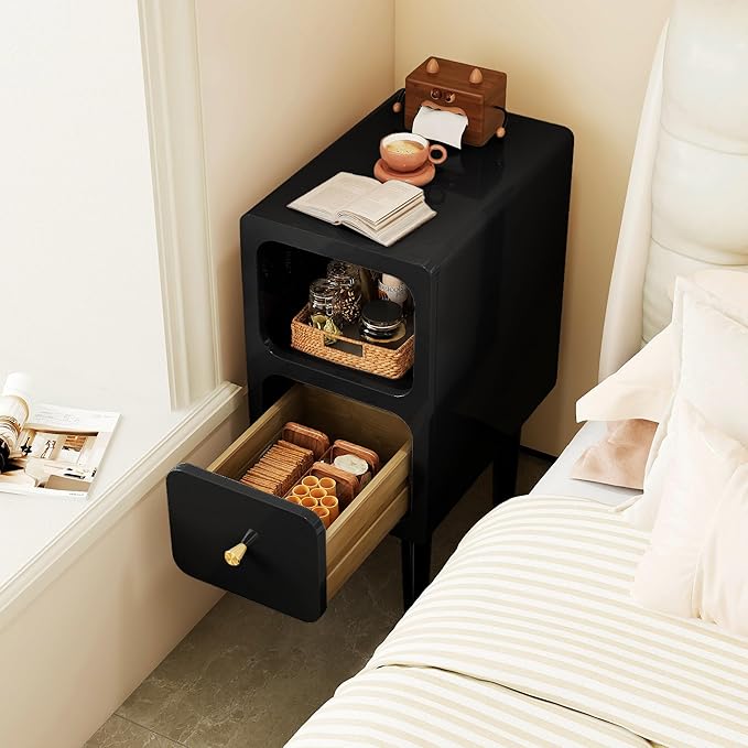Narrow Nightstand, Solid Wood Night Stand - Image 2