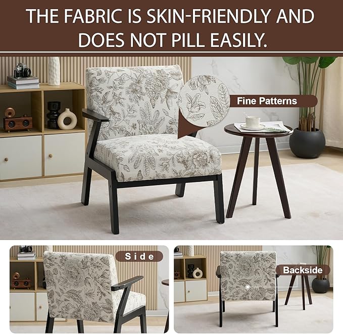 GDFStudio Aogex Accent Chair, Upholstered Club Chair, Printed Design Armchair - Image 5