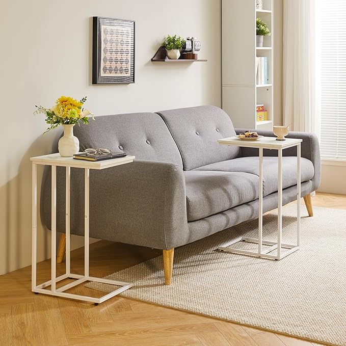 C Shaped End Table, Small Side Table - Image 2