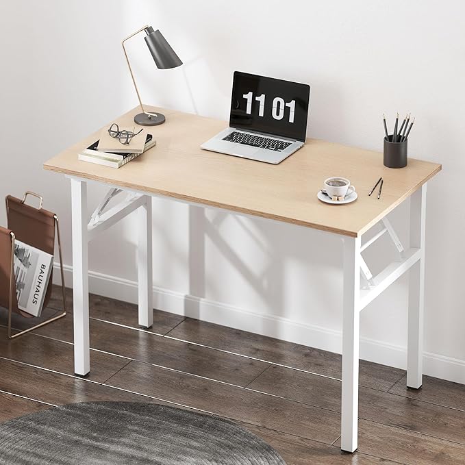 Need Small Desk 31 1/2" No Assembly Foldable Writing Table, Sturdy and Heavy - Image 2