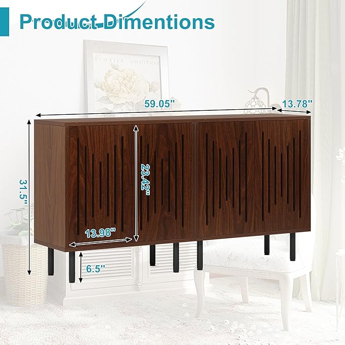 59" Sideboard Buffet Cabinet - Image 2