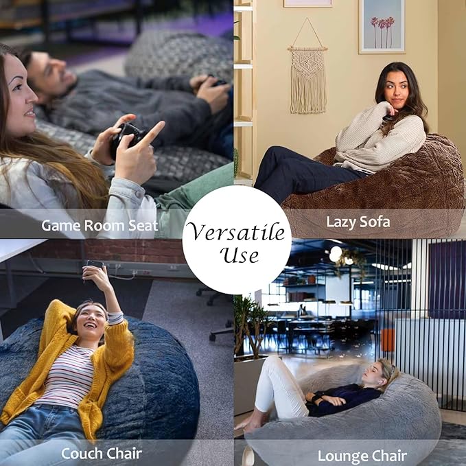 BCU Oversized Bean Bag Cover Comfy Beanbag Chair - Image 7