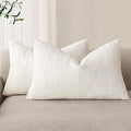 Foindtower Set of 2 Decorative Linen Check Throw Pillow Covers Neutral by Foindtower