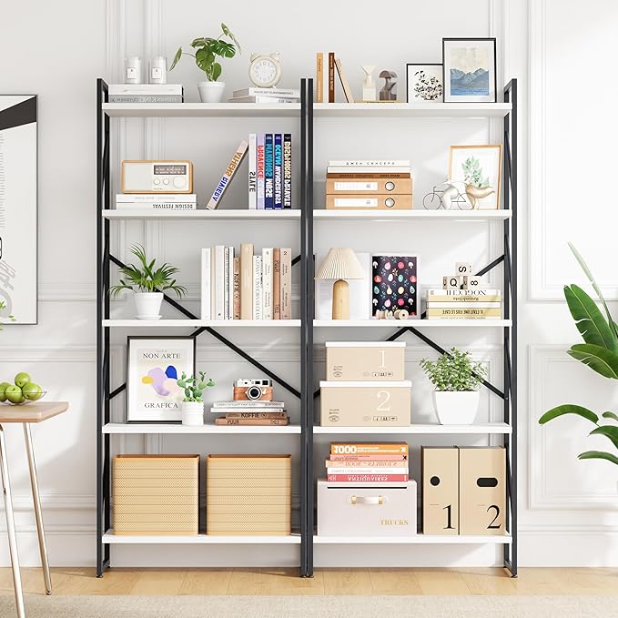 Bookshelf, 5 Tier Bookshelves, Home Office Bookcase Shelf Storage Organizer - Image 4