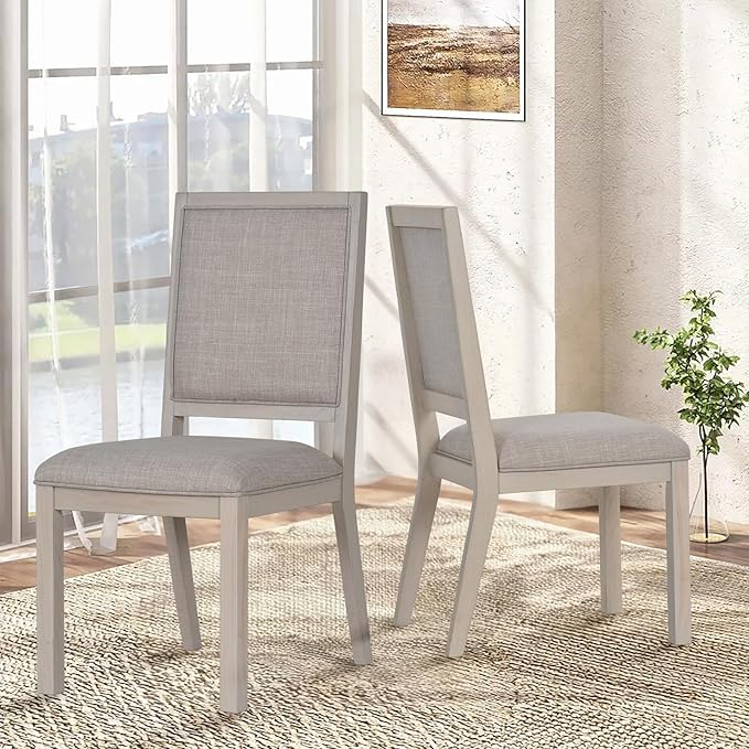 COLAMY Wooden Dining Chairs Set of 2, Mid Century Modern Upholstered Dining - Image 4