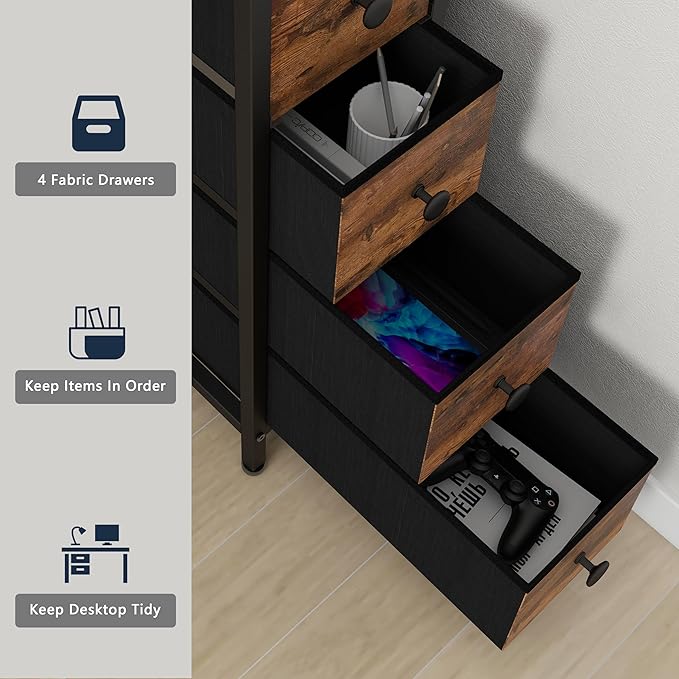 Corner Desk with Drawers Shelves - Image 6