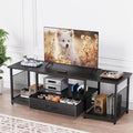 TV Stand with Drawers and Open Storage Shelves by eiskah