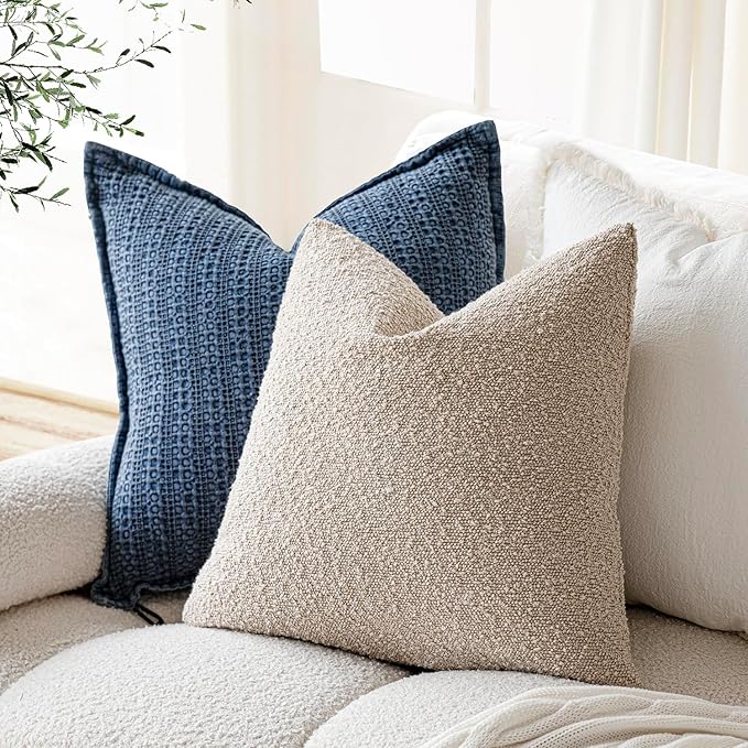 Foindtower Set of 2, Decorative Textured Boucle Throw Pillow Covers Accent - Image 5