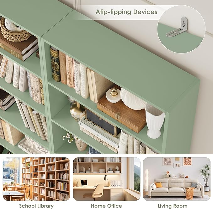 82" Tall Bookshelf, 7-Tier Open Shelves Bookcase, Freestanding Display Storage - Image 7