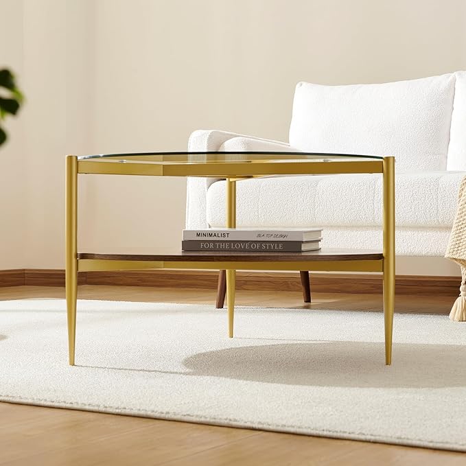 Round Coffee Table, Mid-Century Modern Design, D30*H17 inch, - Image 9
