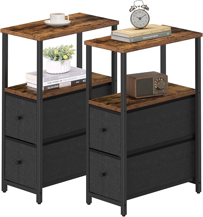 TUTOTAK Small Narrow End Table, Side Table, Nightstand by WelcometotheTUTOTAKHome