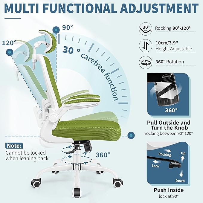 FelixKing Ergonomic Office Chair, Adjustable Lumbar Support, Swivel Chair - Image 5