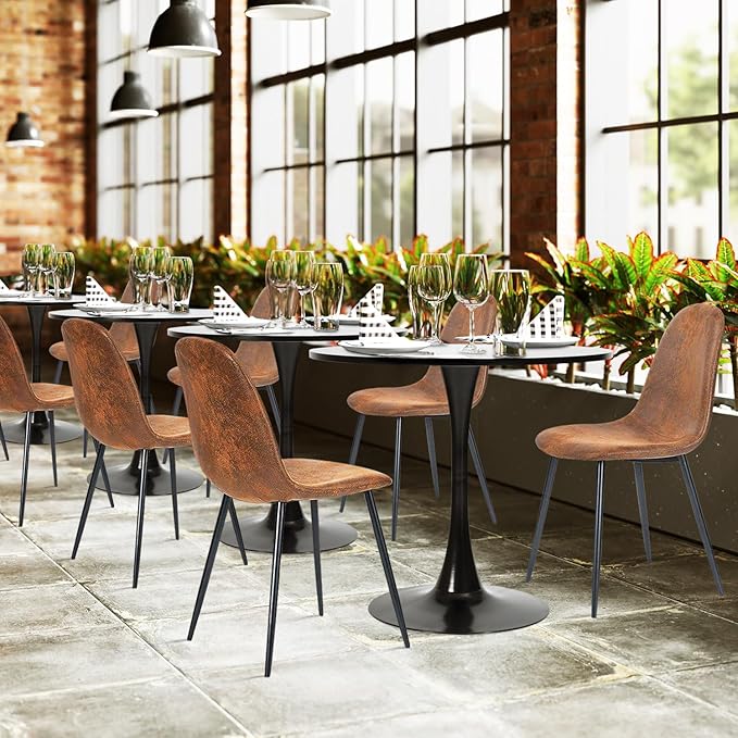 FurnitureR Dining Chairs Set of 4, Mid-Back Armless Side Chairs - Image 7