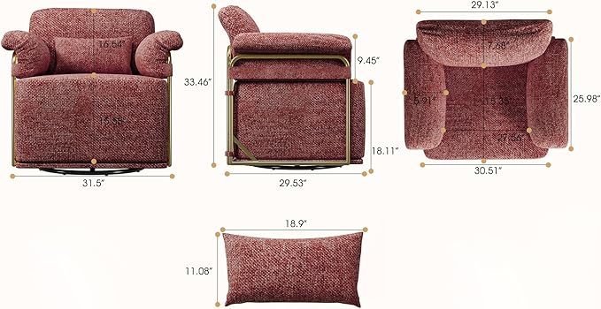 KEIKI Modern Comfy Swivel Accent Reading Chair - Image 2