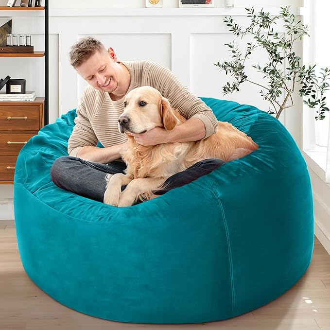 HABUTWAY Bean Bag Chair: Giant 4' Memory Foam Furniture Bean Bag Chairs - Image 2