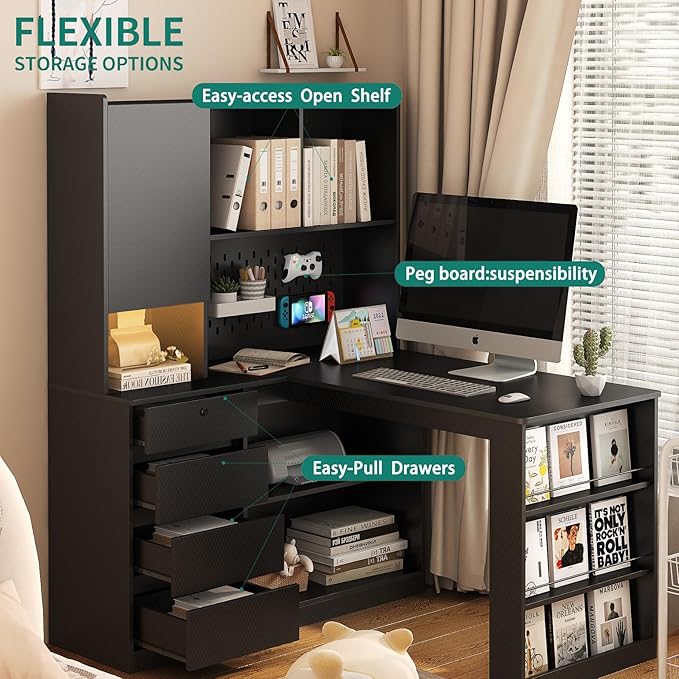 KEIKI L Shaped Home Office Desks - Image 3