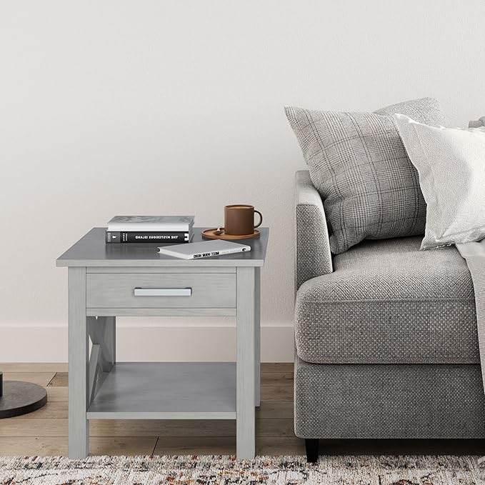 SIMPLIHOME Kitchener SOLID WOOD 21 Inch Wide Square Contemporary End Side Table - Image 2