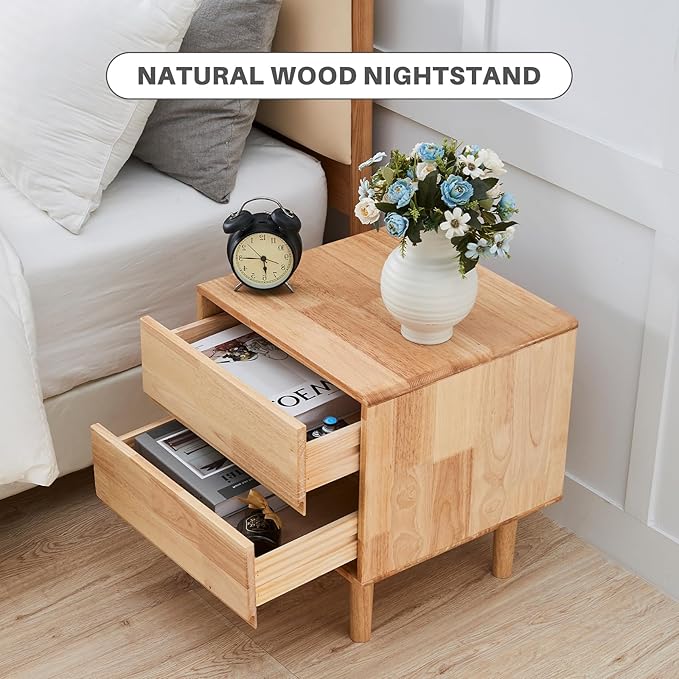 Uniclinens Nightstand with 2 Drawers Storage, Sofa Side Table End Tables Living - Image 7