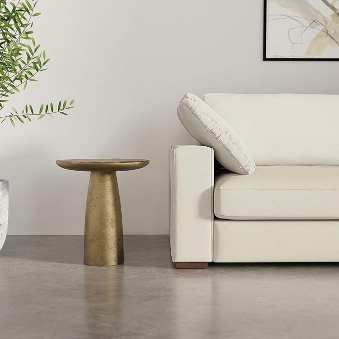 SIMPLIHOME Dominique Metal Table in Antique Brass, 18-inch Round, 19.75-inch - Image 11