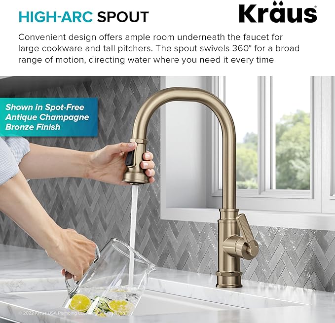 KRAUS Allyn Transitional Industrial Pull-Down Single Handle Kitchen Faucet in - Image 8