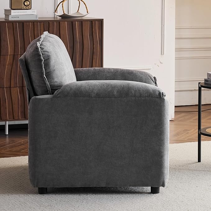 Ball & Cast 38" Oversized Chenille Lounge Chair, Reading Armchair - Image 4