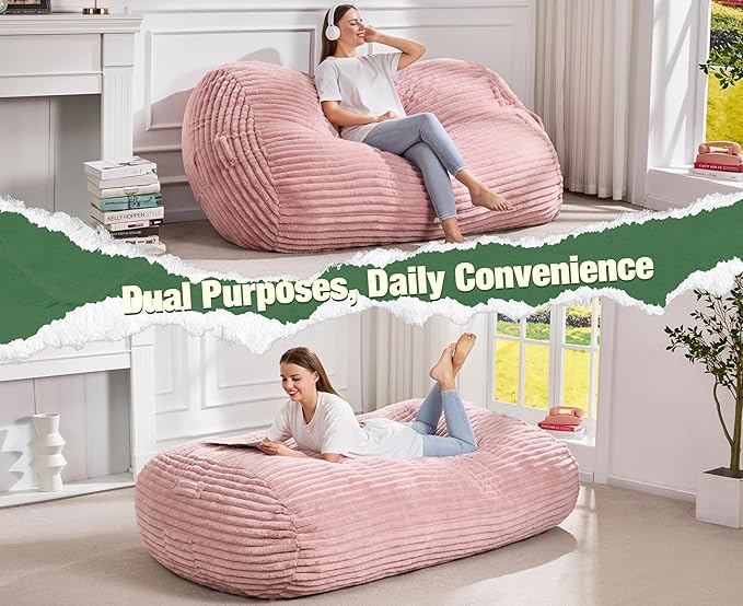 Hobestluk 5FT Bean Bag Chairs Adult Bean Bag - Image 6