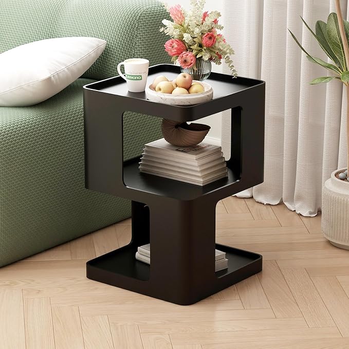 Metal Black Nightstands, Modern Side Table by BAOGELIYA