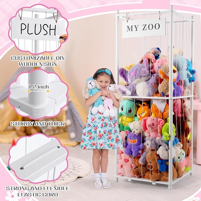Stuffed Animal Storage Zoo, Wooden Stuffed Animal Organizer - Image 5
