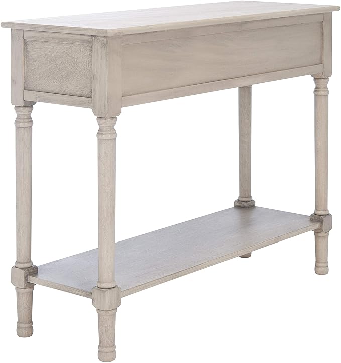 Safavieh Home Collection Tate Greige 2-Drawer Bottom Shelf Console Table - Image 7