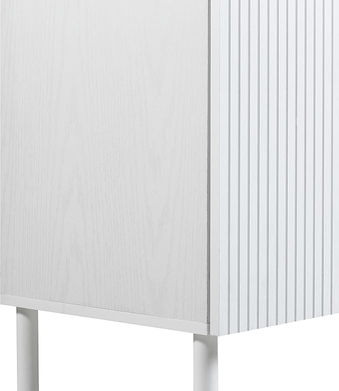 Sango Merk 2-Door Cabinet, Modern White Storage Cabinet - Image 8