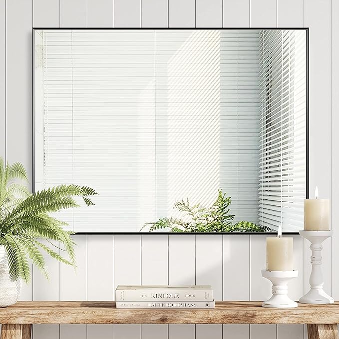 36x48 Inch Black Bathroom Mirror - Image 2