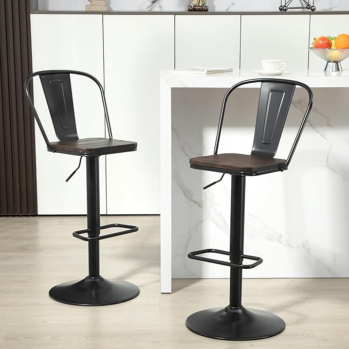 Finnhomy Bar Stools Set of 2 Counter Height, Swivel Barstools - Image 5