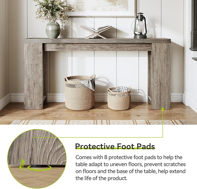 LITTLE TREE 70.9-Inch Long Entryway Table, Farmhouse Sofa Console Table - Image 6