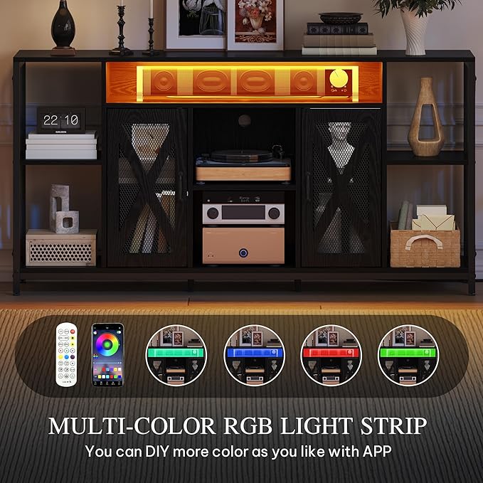 YITAHOME 33.5'' Tall TV Stands for Living Room, TV Entertainment Center - Image 5