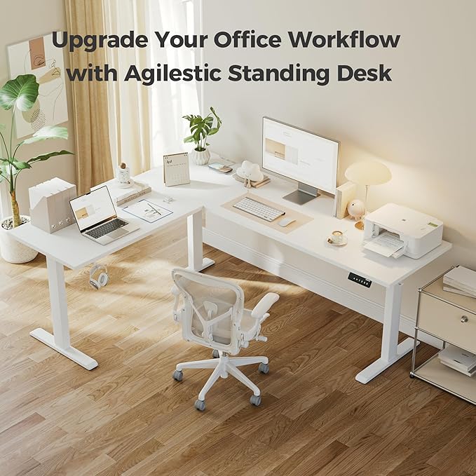Agilestic 75 Inch L Shaped Standing Desk Adjustable Height, Corner Standing Desk - Image 3