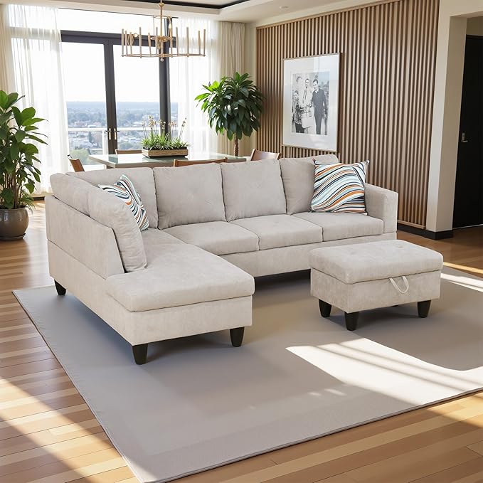 97" Oversized Sectional Couch, L Shaped Couch - Image 3