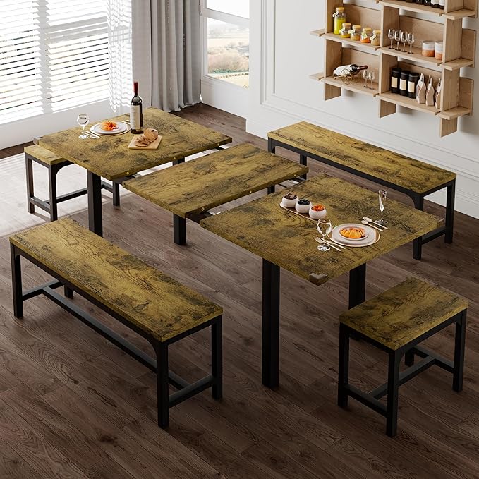 Feonase 5-Piece Dining Table for 4-8 People, Dining Room Table - Image 2
