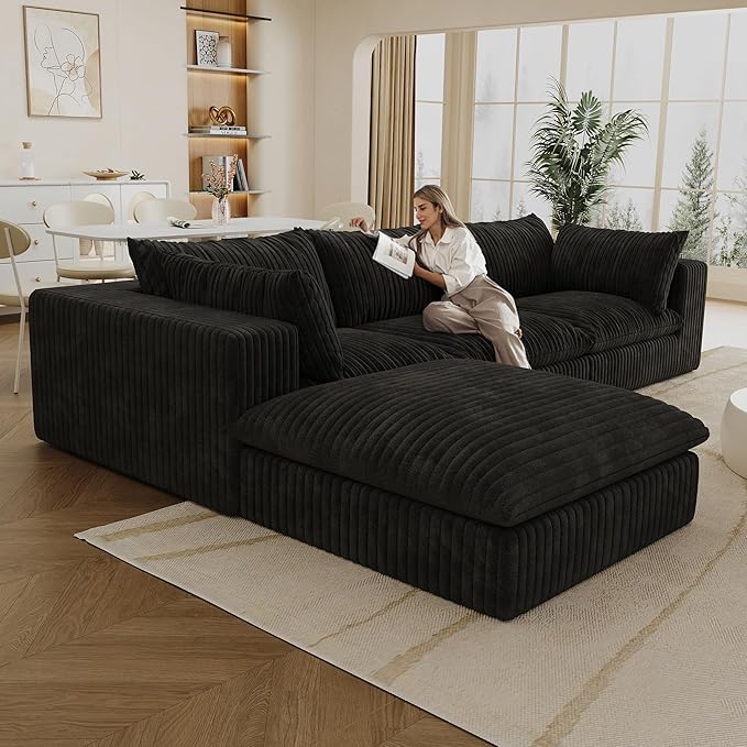 118.2" L Shaped Modular Sectional Cloud Couch - Image 4