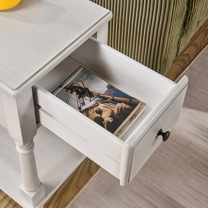 LEEMTORIG Set of 2 Solid Wood End Table Narrow Side Table - Image 5