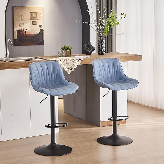 YOUNIKE Bar Stools Set of 2 for Kitchen Island, Adjustable Swivel Barstools by YOUNIKE
