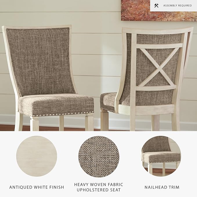 Signature Design by Ashley Bolanburg Modern Farmhouse Upholstered Dining Chair - Image 4