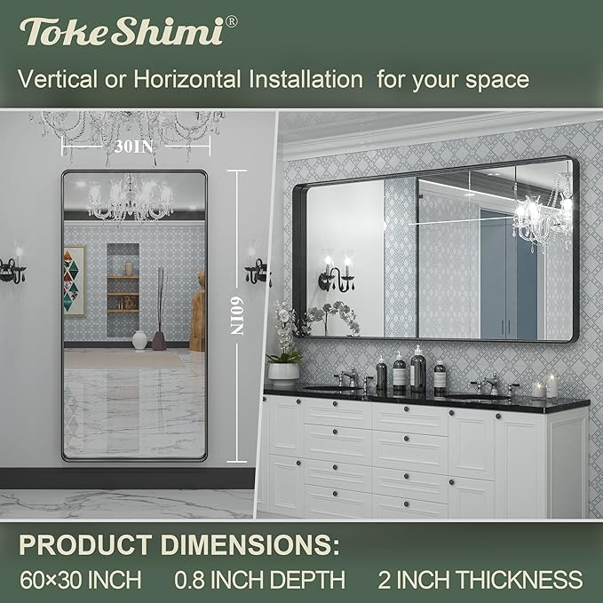 TokeShimi Black Bathroom Mirror - Image 8