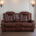Loveseat Recliner Sofa, Reclining Loveseat Leather Couch by FONTOI