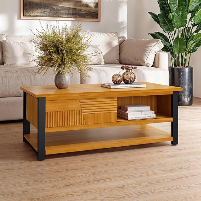 Bme Trapeze Coffee Table for Living Room – Modern Wooden Center Table by Bme