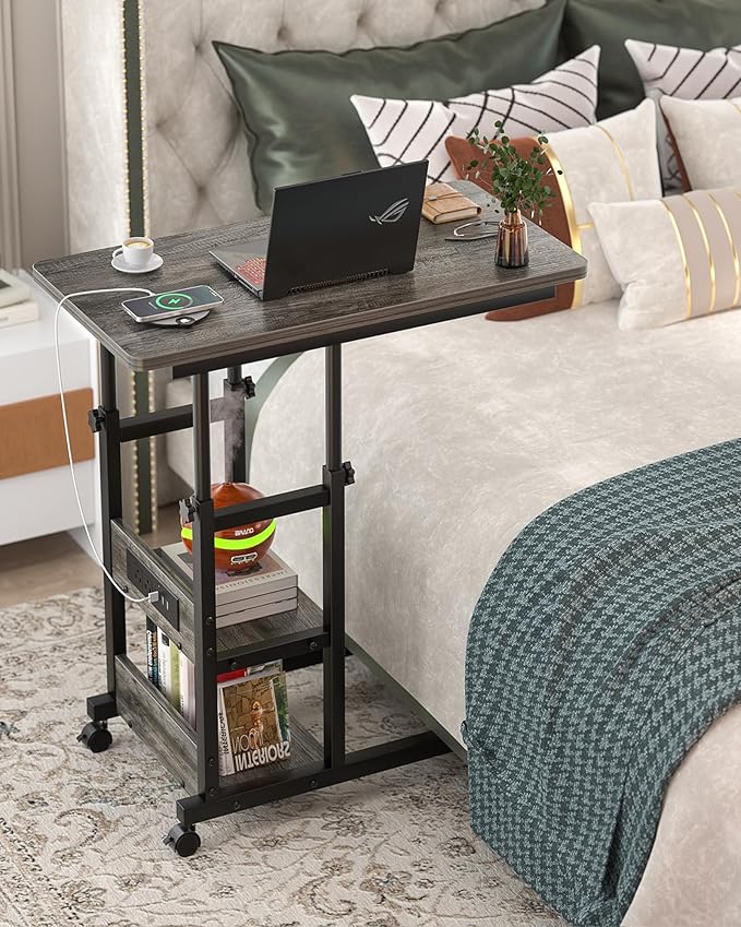 Height Adjustable End Table by Besiost